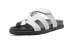 HERMES Calfskin Chypre Sandals White