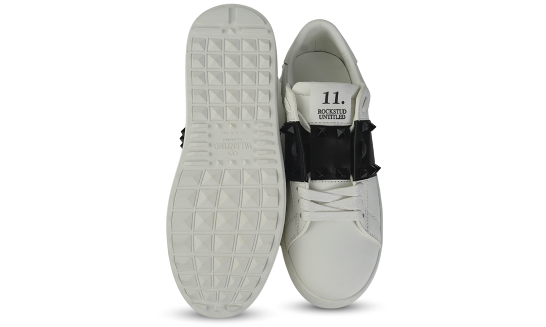 VALENTINO GARAVANI Rockstud Sneaker - Black & White Open Two Tone Image