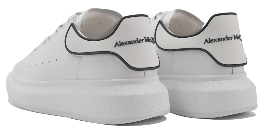 ALEXANDER MCQUEEN Exaggerated-Sole Rubber-Trimmed Leather Sneakers Image