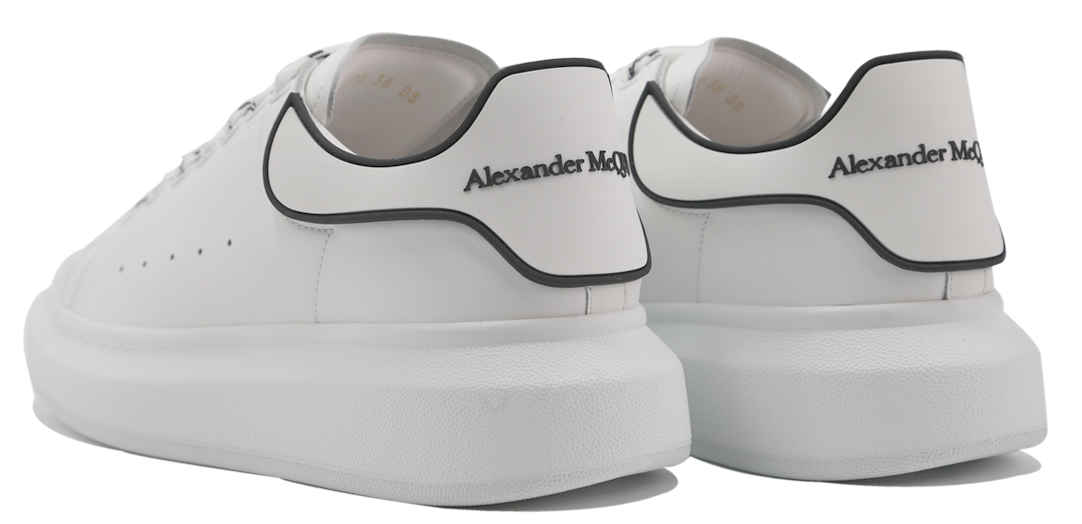 ALEXANDER MCQUEEN Exaggerated-Sole Rubber-Trimmed Leather Sneakers Image