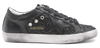 Golden Goose Women's Black Super-Star All- Glitter Back Leather Sneaker