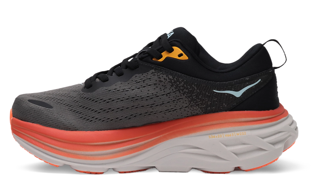 Hoka bondi 8 black & orange Image