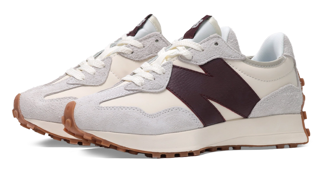 New Balance 327 Gray & Dark Red Image