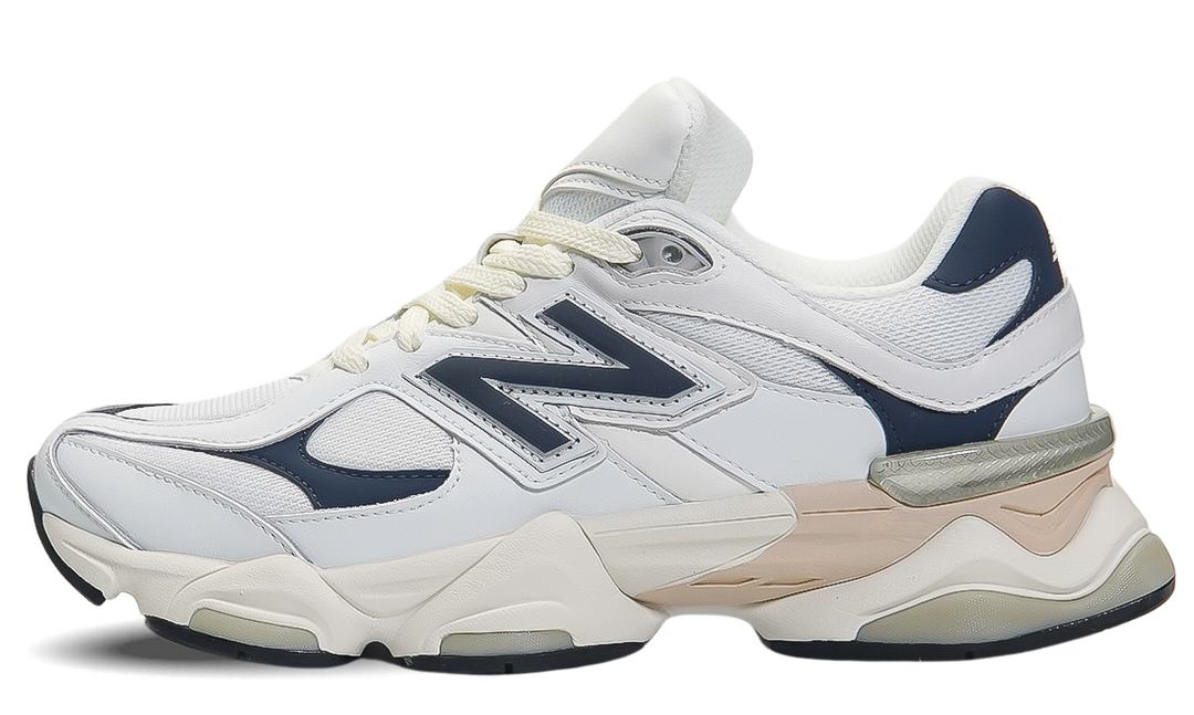 New Balance 9060 White & Navy Blue Image