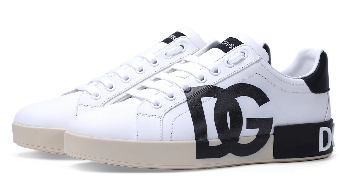 Dolce & Gabbana Leather Portofino Sneakers With Dg Logo Image