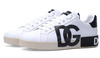 Dolce & Gabbana Leather Portofino Sneakers With Dg Logo