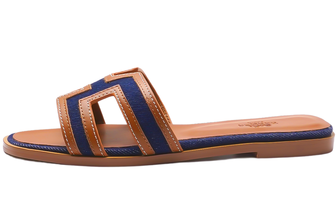 Hermès Oran Sandals Brown Blue Image