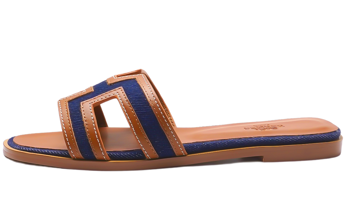 Hermès Oran Sandals Brown Blue Image