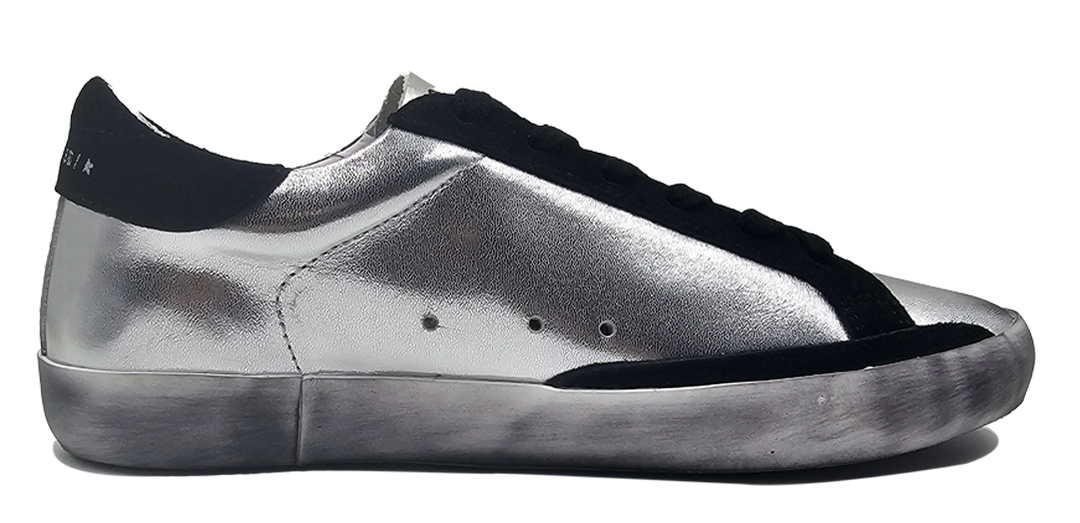 Golden Goose Black and silver Leather Sneakers Image