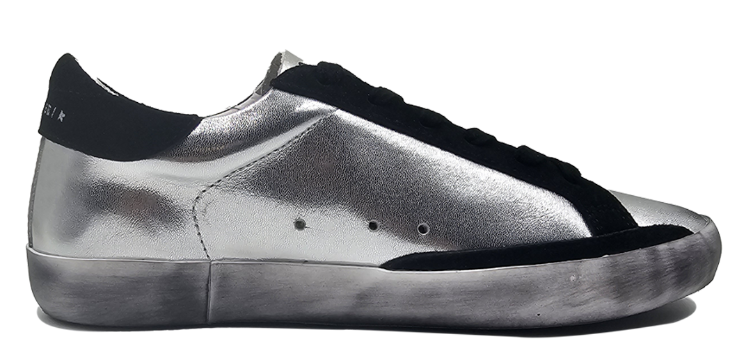 Golden Goose Black and silver Leather Sneakers Image