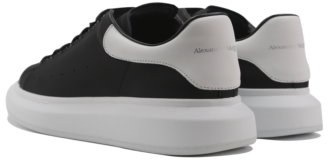 Alexander Mcqueen Oversized Sneakers in Black Leather and white Heel Image