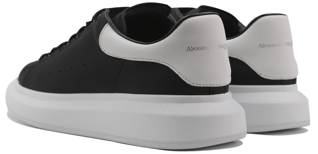 Alexander Mcqueen Oversized Sneakers in Black Leather and white Heel Image