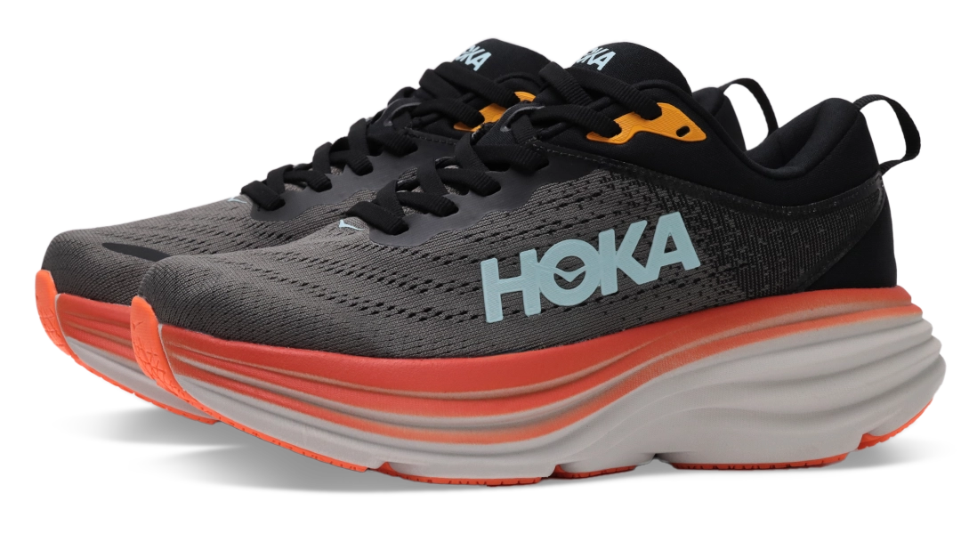 Hoka bondi 8 black & orange Image