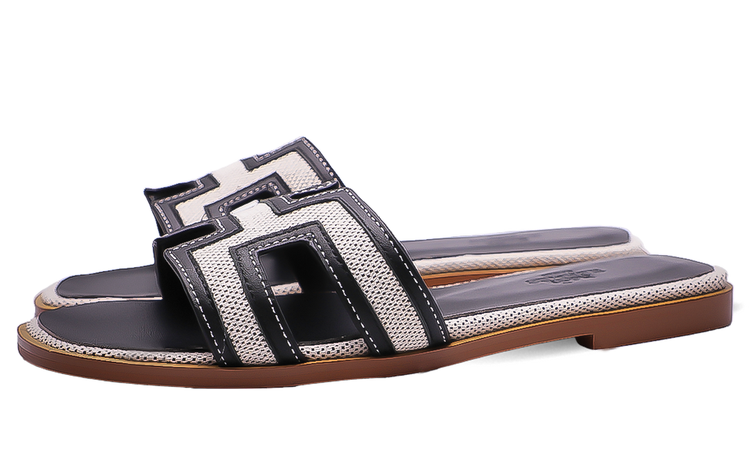 Hermès Oran Sandals Black Grey Image