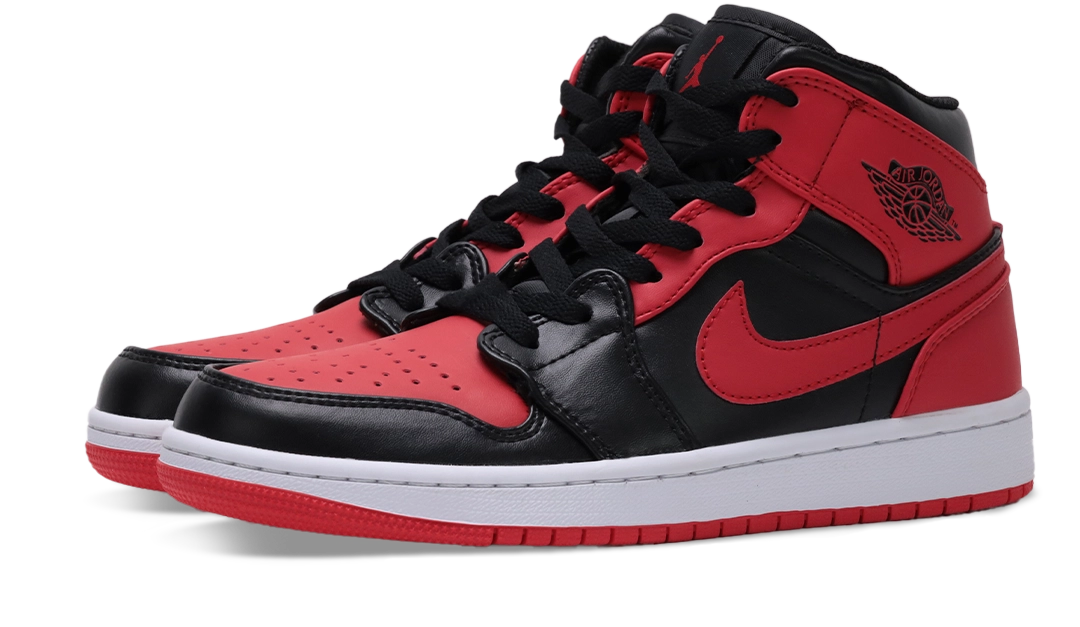 Air Jordan 1 High  Mid Banned 2020 Black University Red White Image