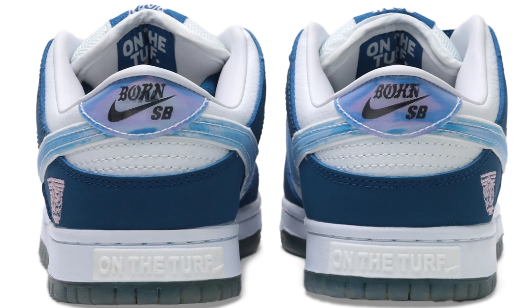 NIKE SB X BORNXRAISED DUNK LOW SHOES (DEEP ROYAL WHITE BLACK) Image