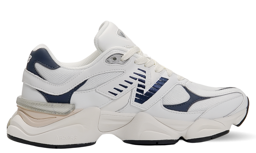 New Balance 9060 White & Navy Blue Image