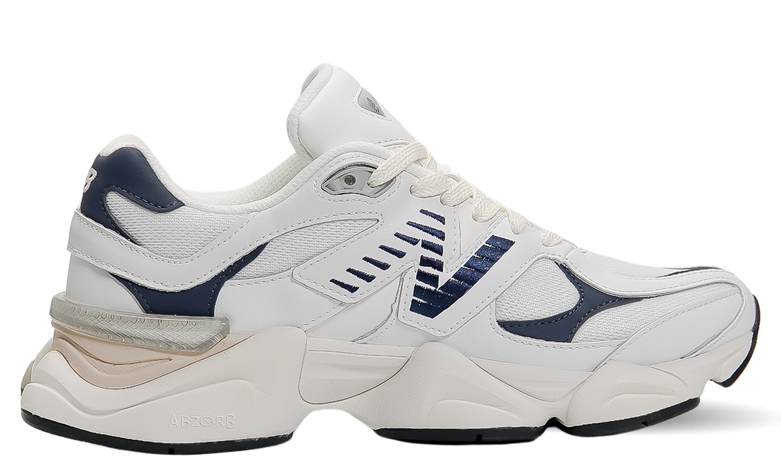 New Balance 9060 White & Navy Blue Image