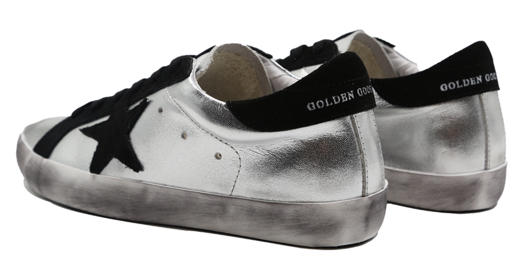 Golden Goose Black and silver Leather Sneakers Image