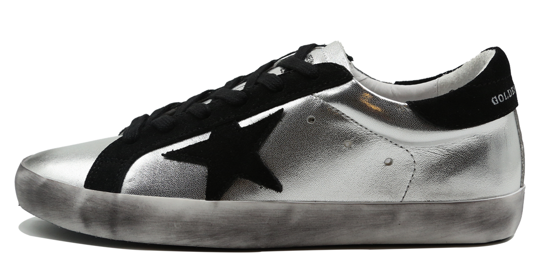 Golden Goose Black and silver Leather Sneakers Image