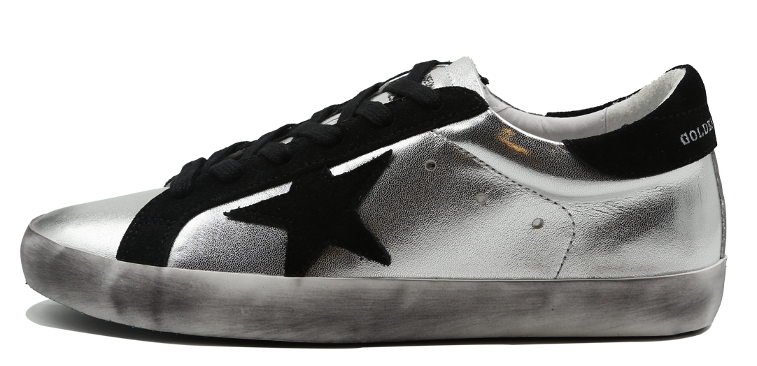 Golden Goose Black and silver Leather Sneakers Image