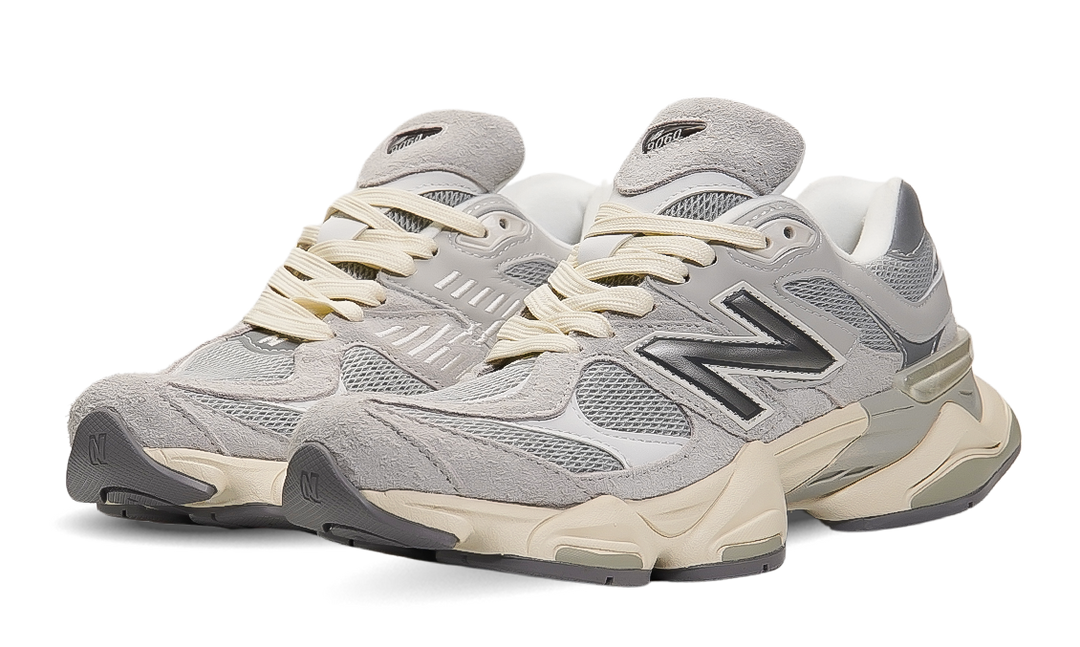 New Balance Grey 9060 Suede Sneakers Image