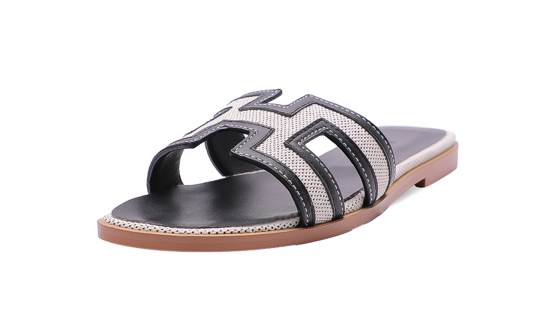 Hermès Oran Sandals Black Grey Image