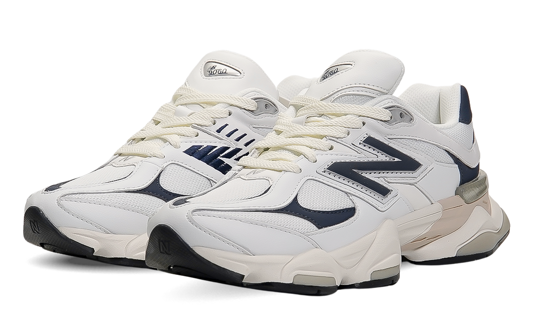 New Balance 9060 White & Navy Blue Image