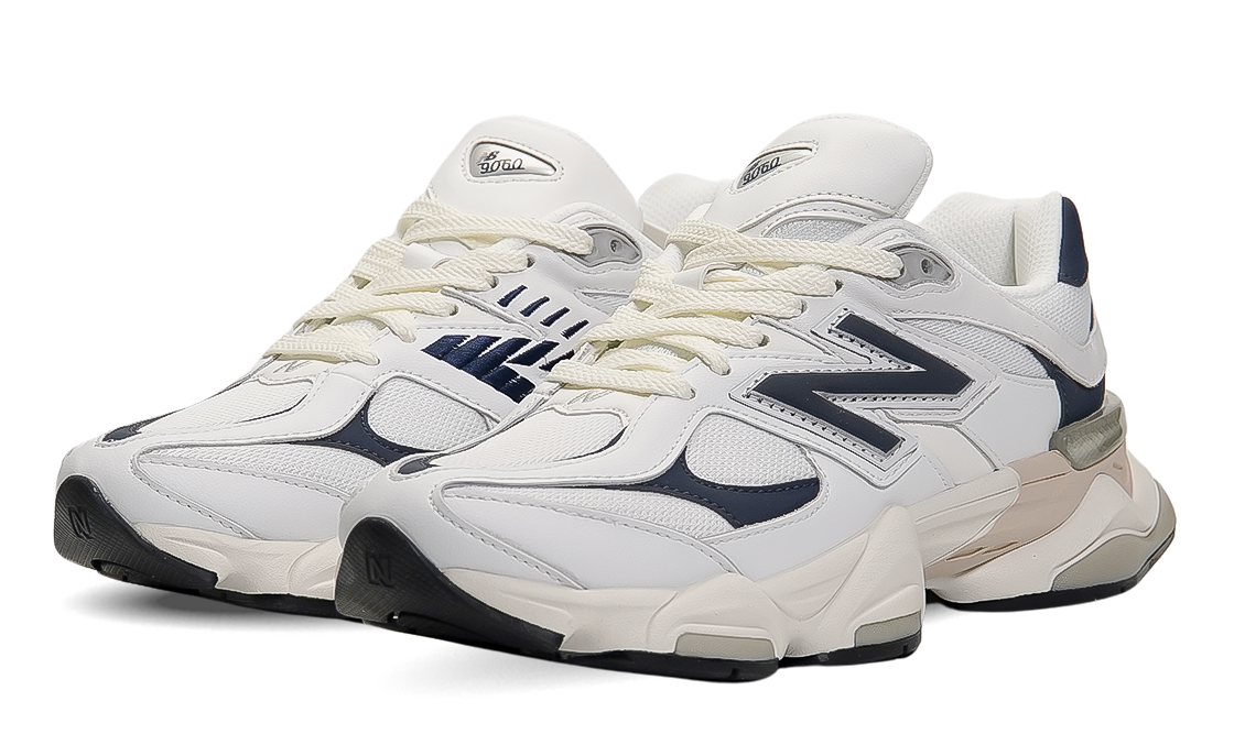 New Balance 9060 White & Navy Blue Image