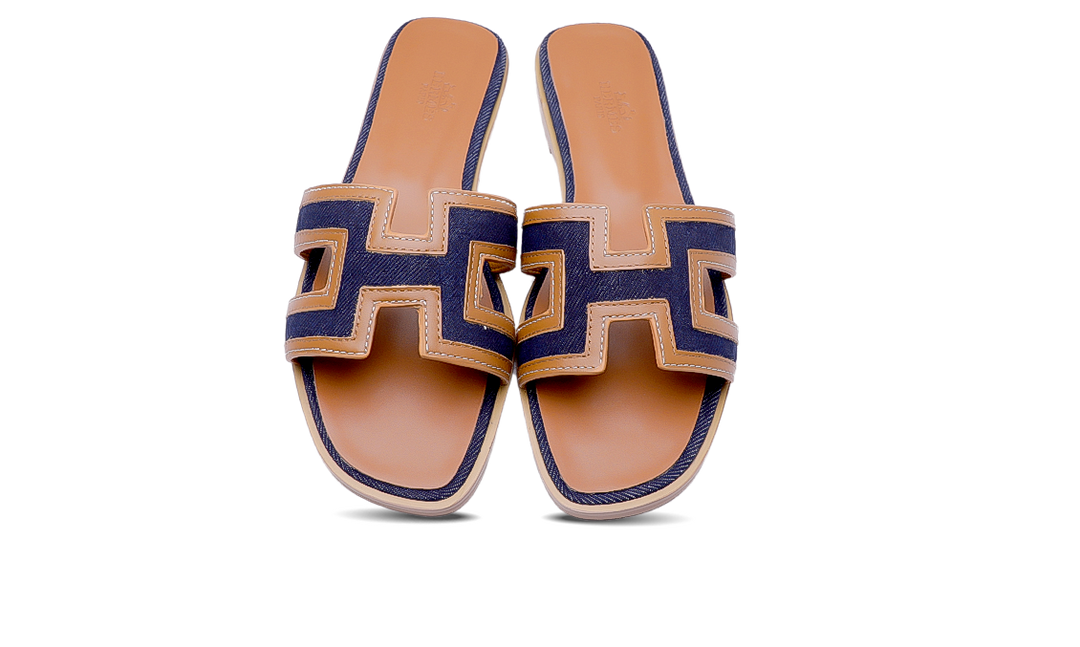 Hermès Oran Sandals Brown Blue Image