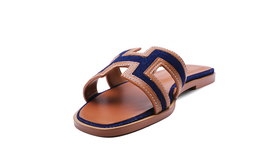 Hermès Oran Sandals Brown Blue Image