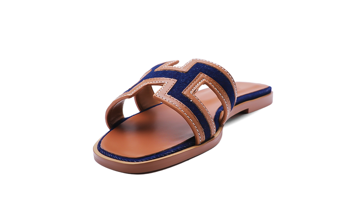 Hermès Oran Sandals Brown Blue Image