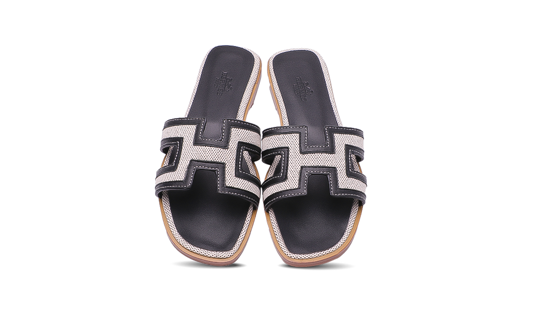 Hermès Oran Sandals Black Grey Image