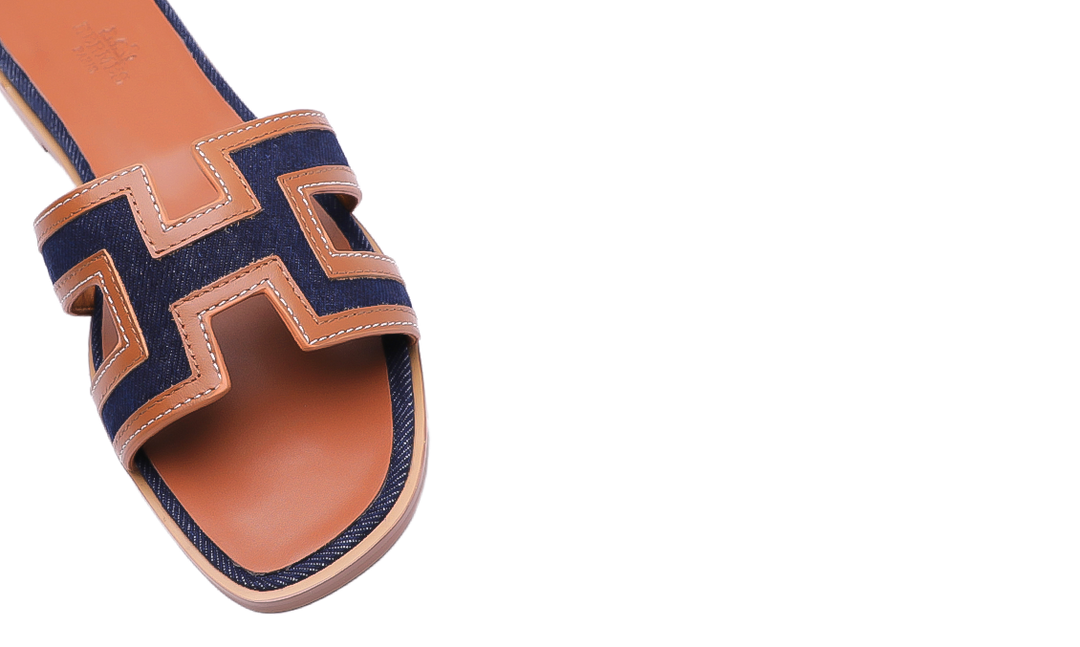 Hermès Oran Sandals Brown Blue Image