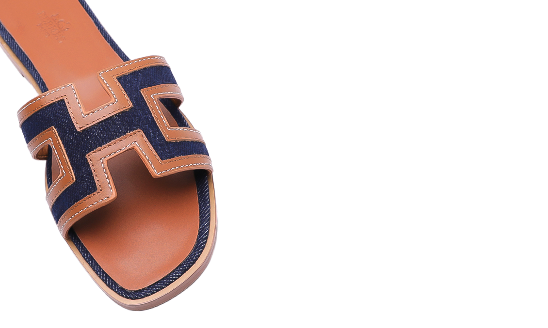 Hermès Oran Sandals Brown Blue Image