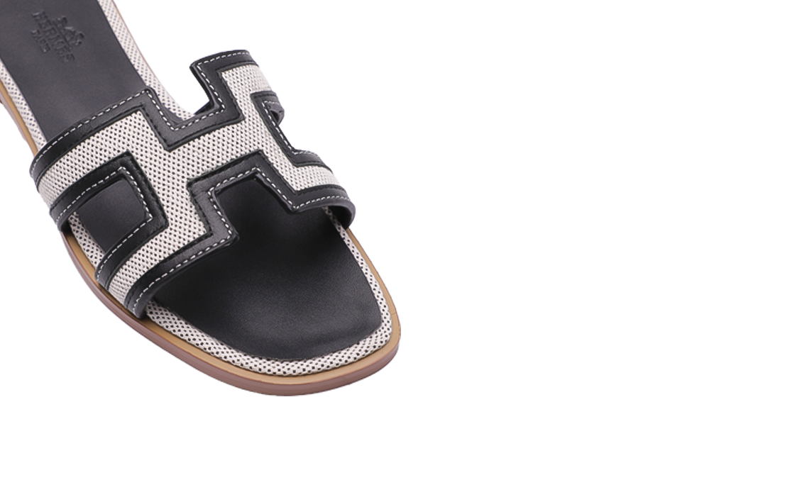 Hermès Oran Sandals Black Grey Image