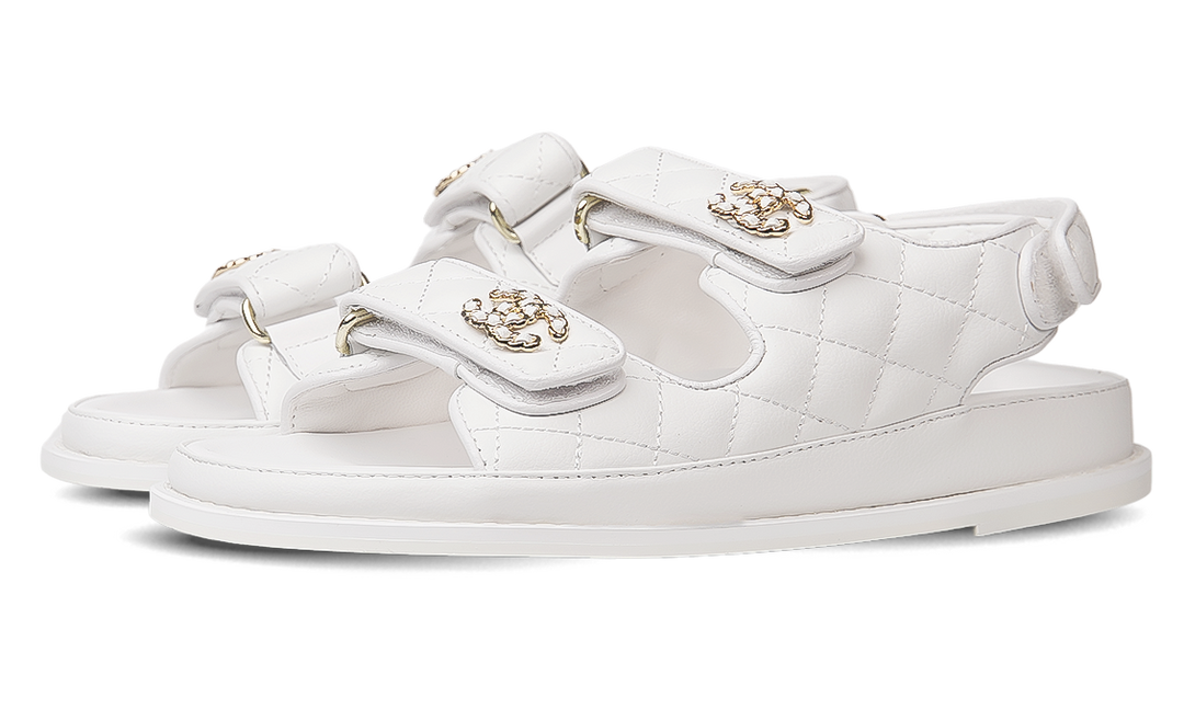 Chanel White leather CC Logo Sandals Image