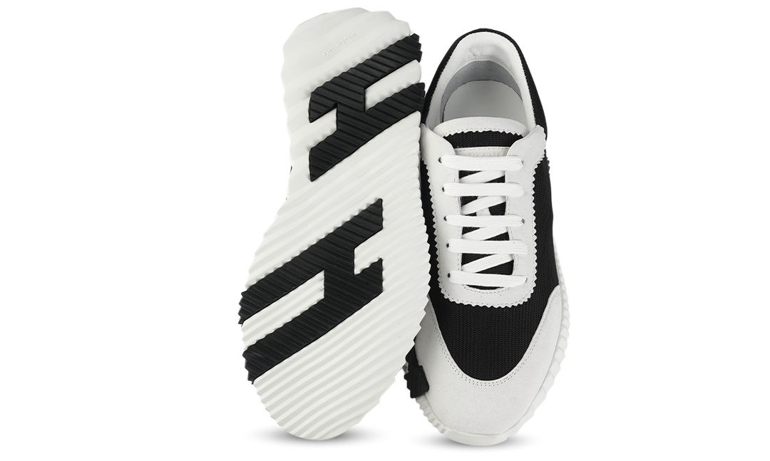 HERMES Bouncing Men's Sneakers | White & Black Image