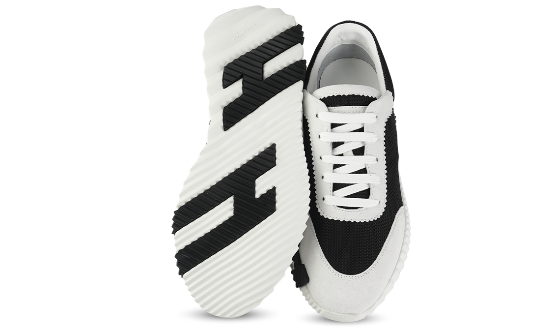 HERMES Bouncing Men's Sneakers | White & Black Image