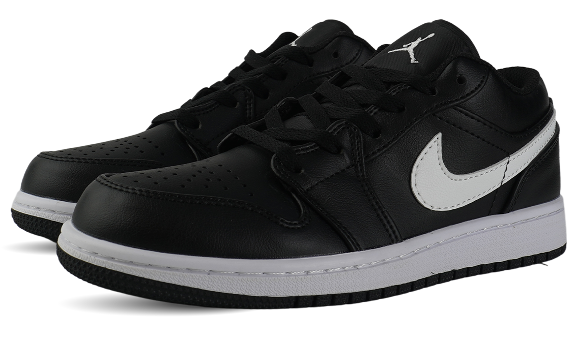 Nike Air Jordan 1 Low Leather Trainers Black/White Image