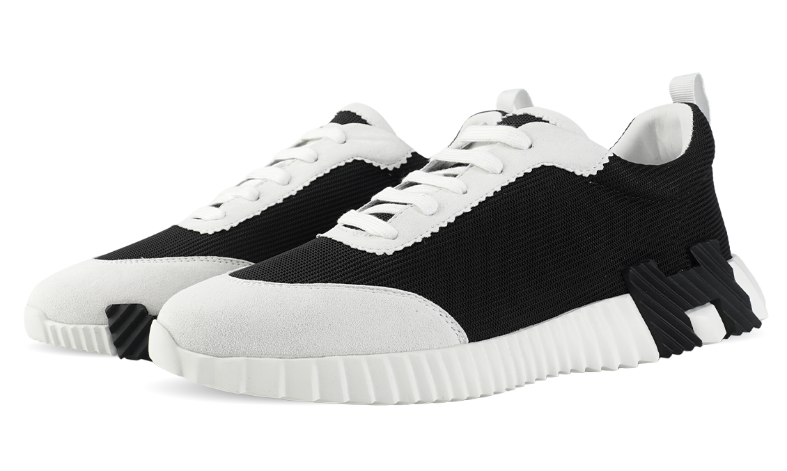 HERMES Bouncing Men's Sneakers | White & Black Image