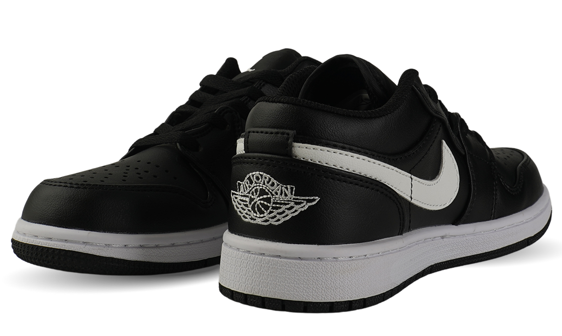 Nike Air Jordan 1 Low Leather Trainers Black/White Image