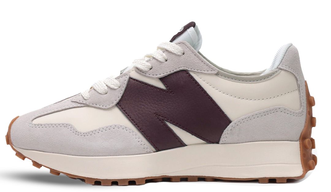 New Balance 327 Gray & Dark Red Image