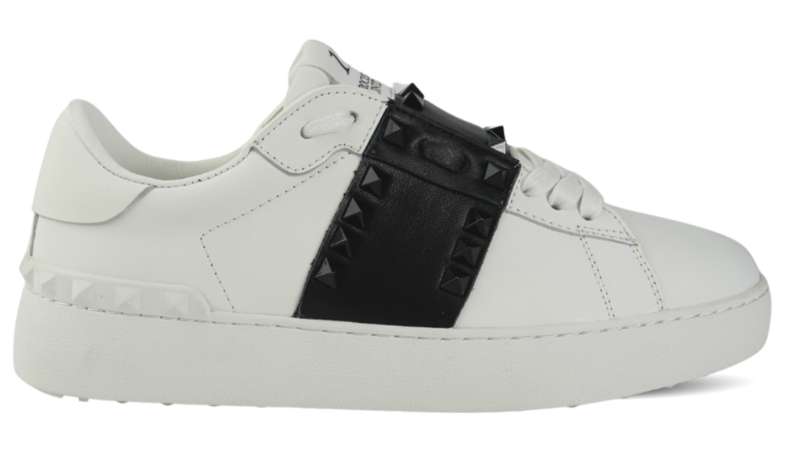 VALENTINO GARAVANI Rockstud Sneaker - Black & White Open Two Tone Image